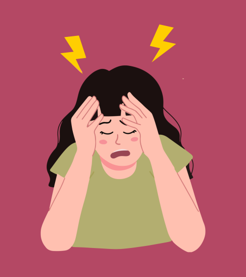 ilustración de dolor de cabeza